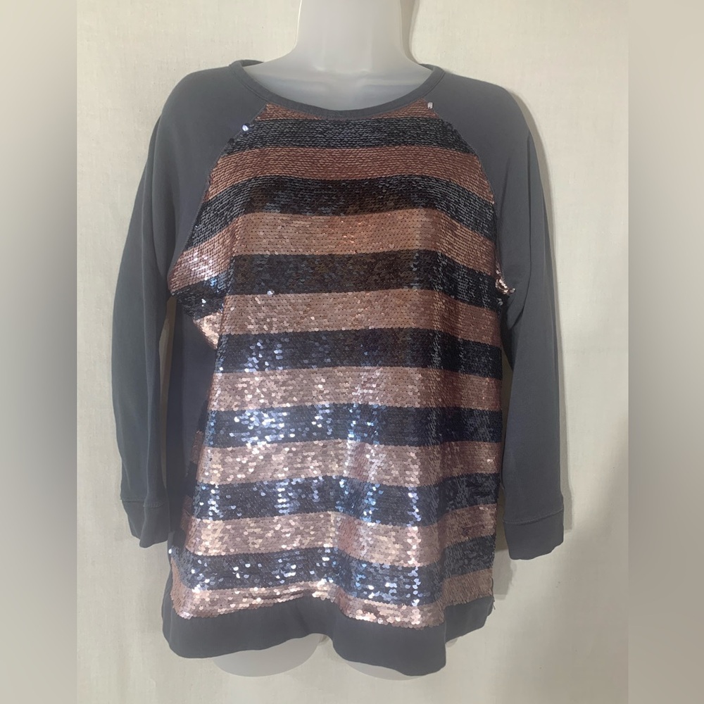 Loft sequin 3/4 sleeves sweatshirt